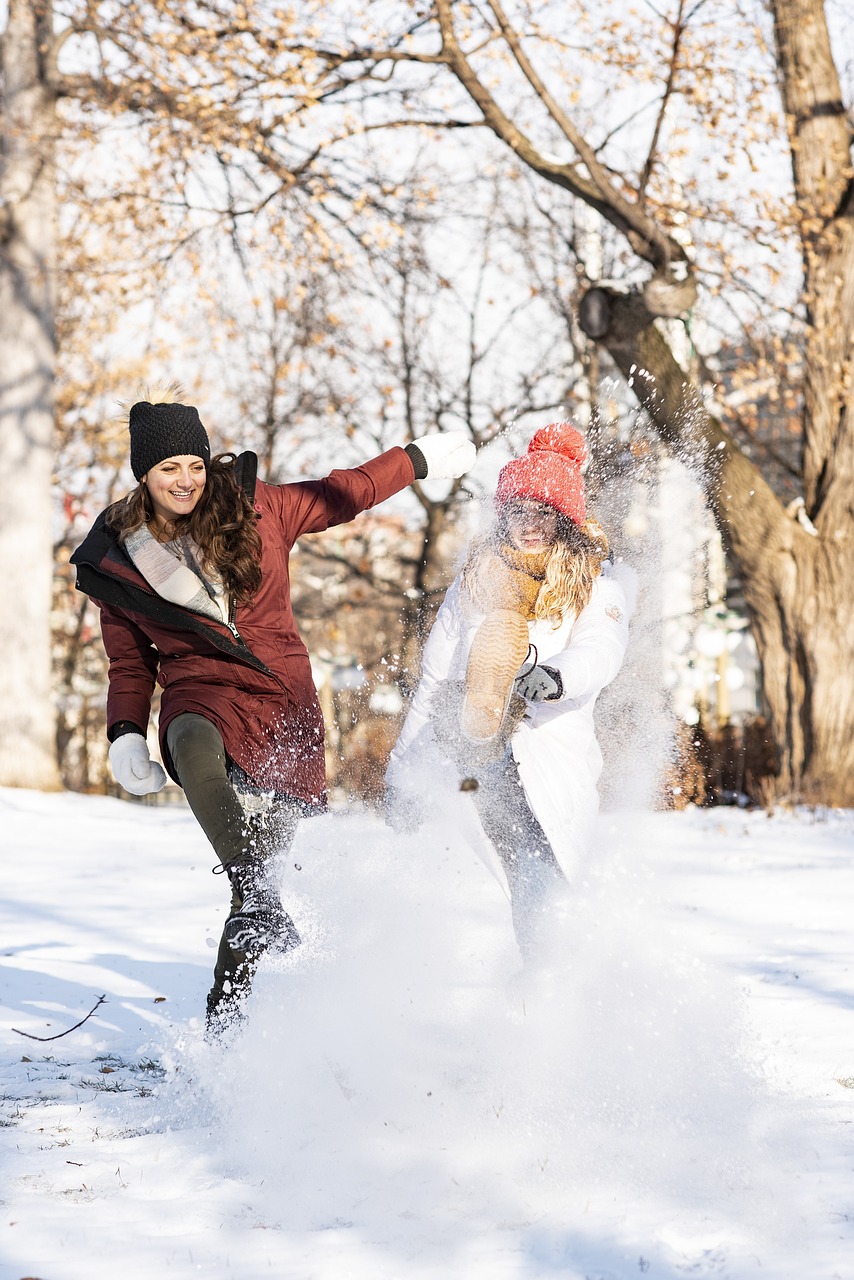 women, nature, snow